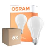 Multipack 6x Osram LED Lamps E27 Pear Filament Frosted 11.6W 2452lm - 827 Extra Warm White | Replaces 150W