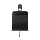 Nordlux Wall Light Roomi Metal Black | IP20 - Suitable for 1x GU10 - with USB